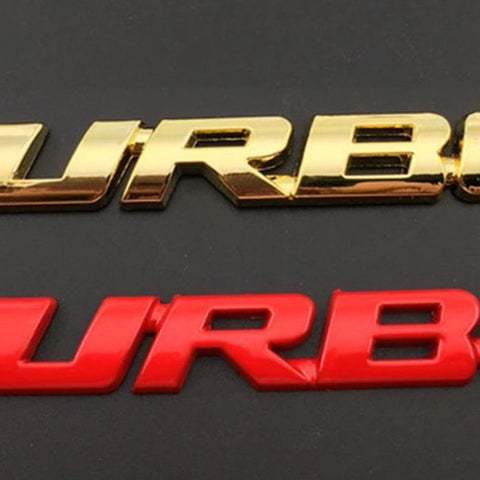 Car Turbo Boost Boosting 3D Metal Chrome Zinc Alloy 3D Emblem Badge Sticker Decal