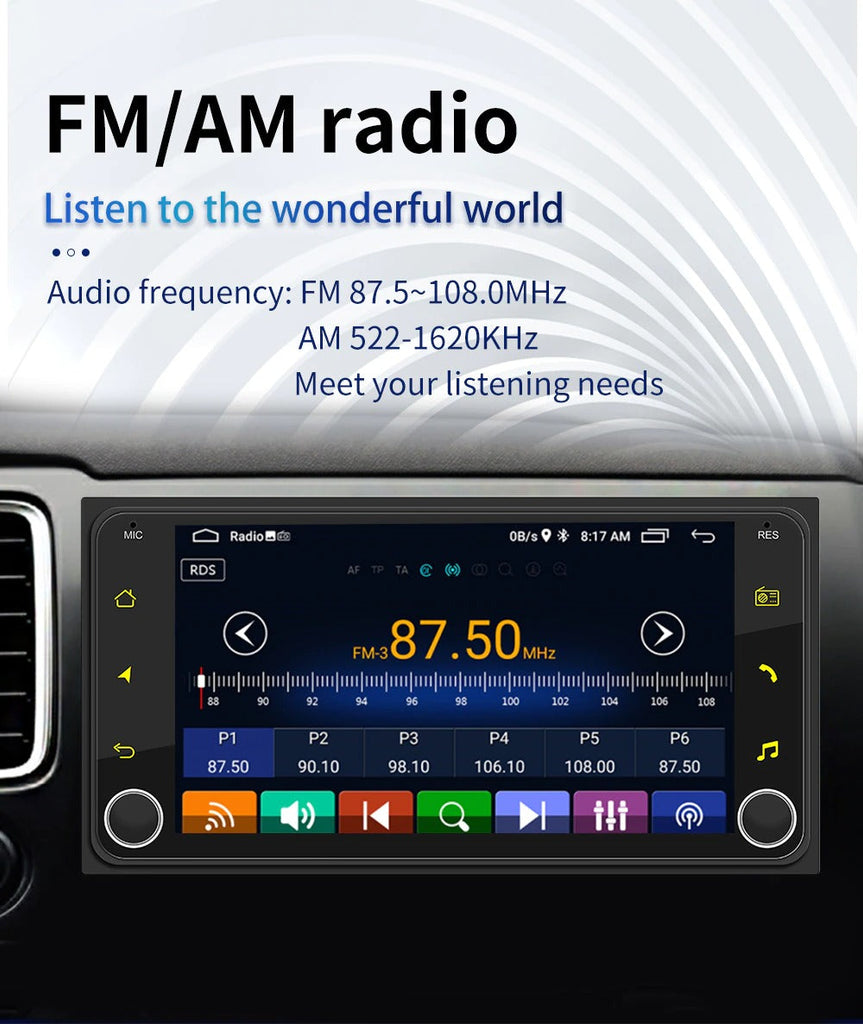 2 + 32G Android Stereo Apple Carplay / Android Auto Suit Toyota Including Rear View Camera GPS Bluetooth Touch screen