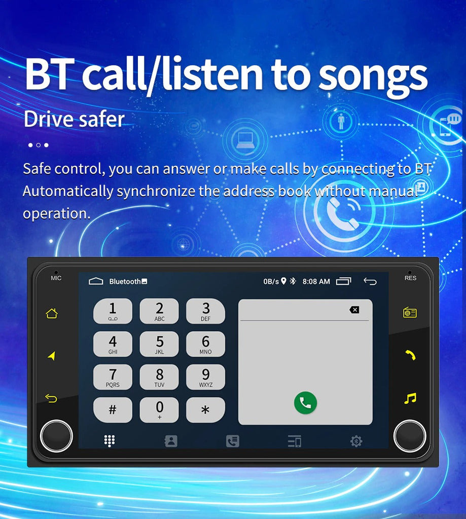 2 + 32G Android Stereo Apple Carplay / Android Auto Suit Toyota Including Rear View Camera GPS Bluetooth Touch screen