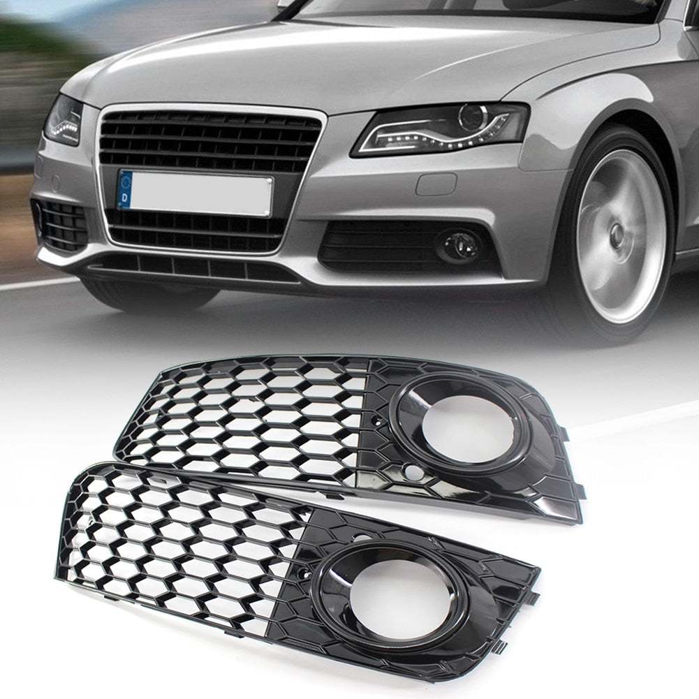 Light Covers For Audi A4 Pair of Mesh Fog Light Covers For Audi A4 B8 2008-2012 Front Hex Mesh Left Right Honeycomb Grilles