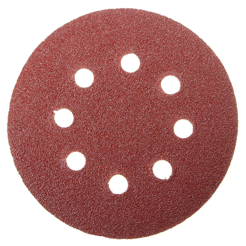 50Pcs 5in Sander Disc 60/80/100/120/240 Grit Sandpaper Sheet Hook Loop Sanding Disc