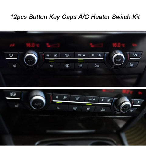 12Pcs A/C Buttons Heater Switch Kit Suit For BMW F07 GT/F10/F11 F01/F02 525 730