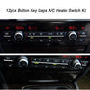 12Pcs Car Auto A/C Buttons Key Caps Heater Switch Kit Suit For BMW F07 GT/F10/F11 F01/F02 525 730