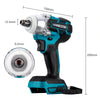 18V 350Nm Li-Ion Cordless Impact Brushless Wrench Driver 1/2Inch Electric Wrenchs Power Tool Without Battery