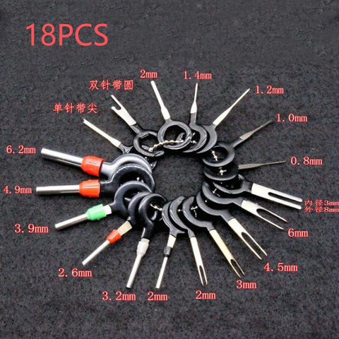 18Pcs/Set Terminal Removal Tools Car Electrical Wiring Crimp Connector Pin Extractor Kit Car Repair Hand Tool Set