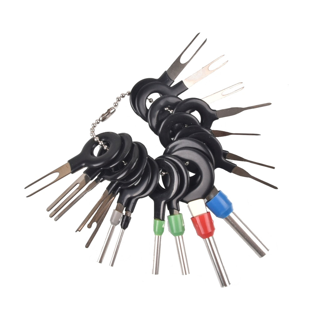 Set of 18Pcs Terminal Removal Keys, Car Electrical Wiring Crimp Connector Pin Extractor Stereo