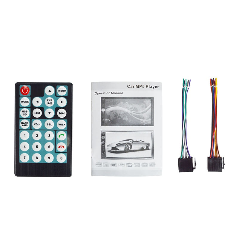 Car Stereo 2 DIN 7 inch Head Unit with Rear View Camera, Bluetooth