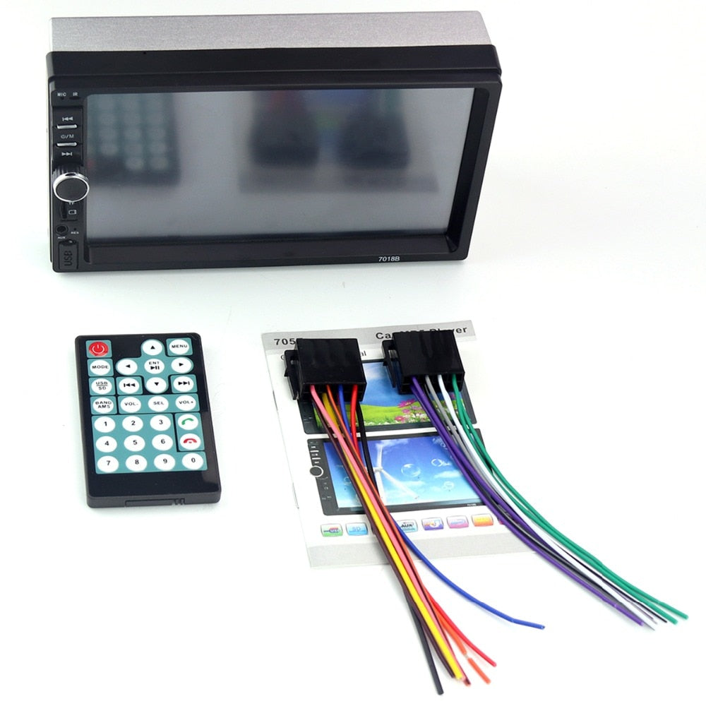 Car Stereo Double DIN Head Unit with Rear View Camera, Bluetooth
