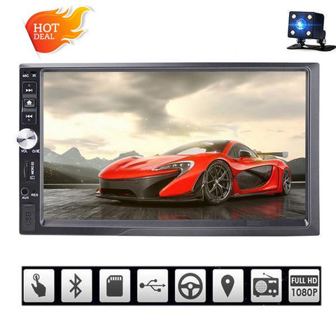 Car Stereo 2 DIN 7 inch Head Unit with Rear View Camera, Bluetooth
