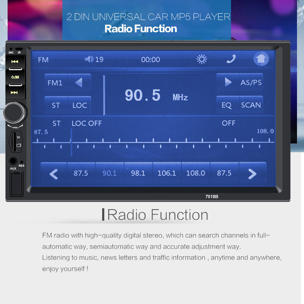 Car Stereo 2DIN 7'' 4 x 60W LCD Car Radio Player + Rear View Camera