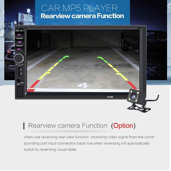 Car Stereo 2DIN 7'' 4 x 60W LCD Car Radio Player + Rear View Camera