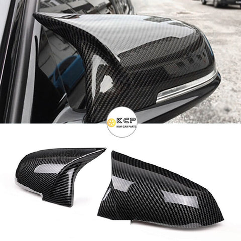 2 pieces Rearview Mirror Cover Cap Carbon Black for BMW Series 1 2 3 4 X M 220i 328i 420i F20 F21 F22 F23 F30 F32 F33 F36 X1