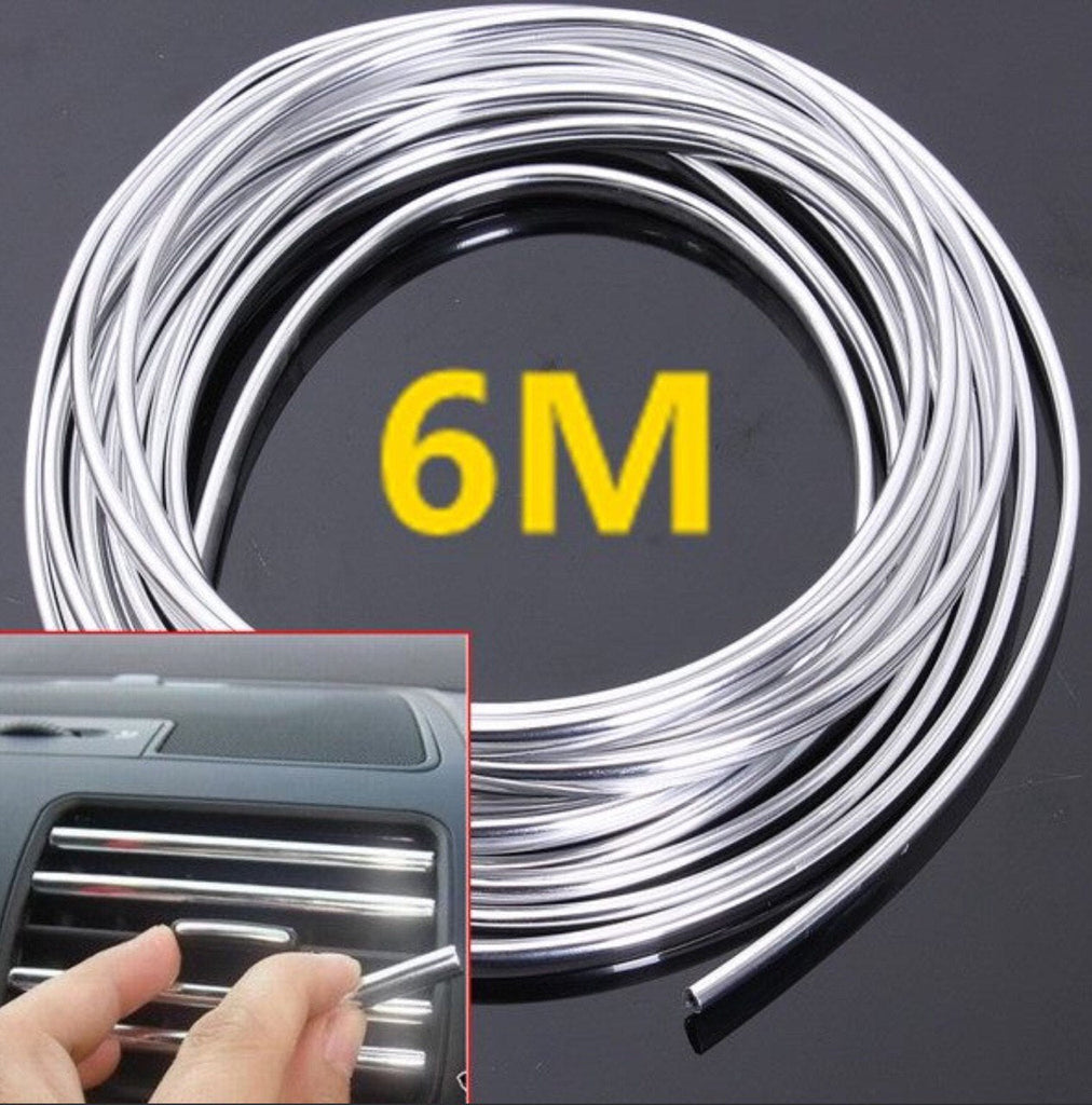 6M Chrome Moulding Trim Strip Car Door Edge Scratch Guard Protector Cover