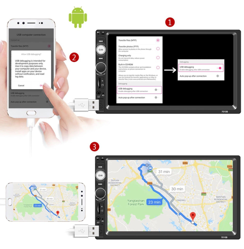 **SPECIAL** Car Stereo Double DIN Head Unit with Rear View Camera, Wired Apple CarPlay Android Auto, Bluetooth