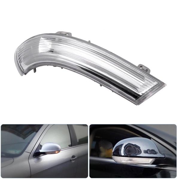LEFT Black Mirror Cover + Mirror Glass + Mirror Indicator suit For VW Golf 5 MK5 SET