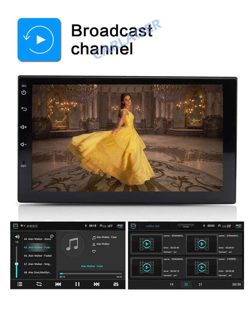 Android 8.1 Car Stereo 2 DIN 7” CarPlay and Android Auto + Universal ISO Harness, GPS Navigation, Rear Camera, Bluetooth, USB