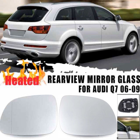 1Pair Antifog Heated Car Side Wind Mirror Rearview Mirror Plastic & Glass For Audi Q7 2006-2009