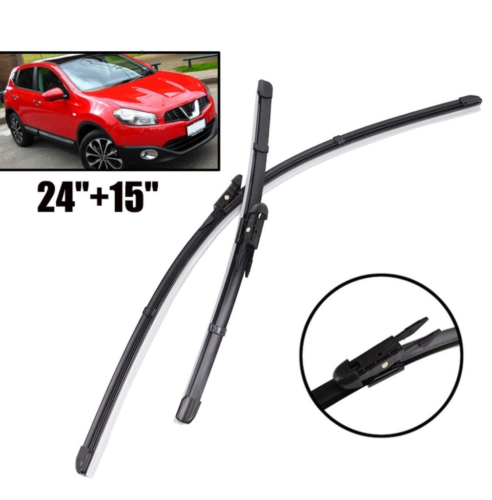 Front Wiper Blades For Nissan Dualis J10 2006 - 2013 Windshield Windscreen Front Window 24"+15"