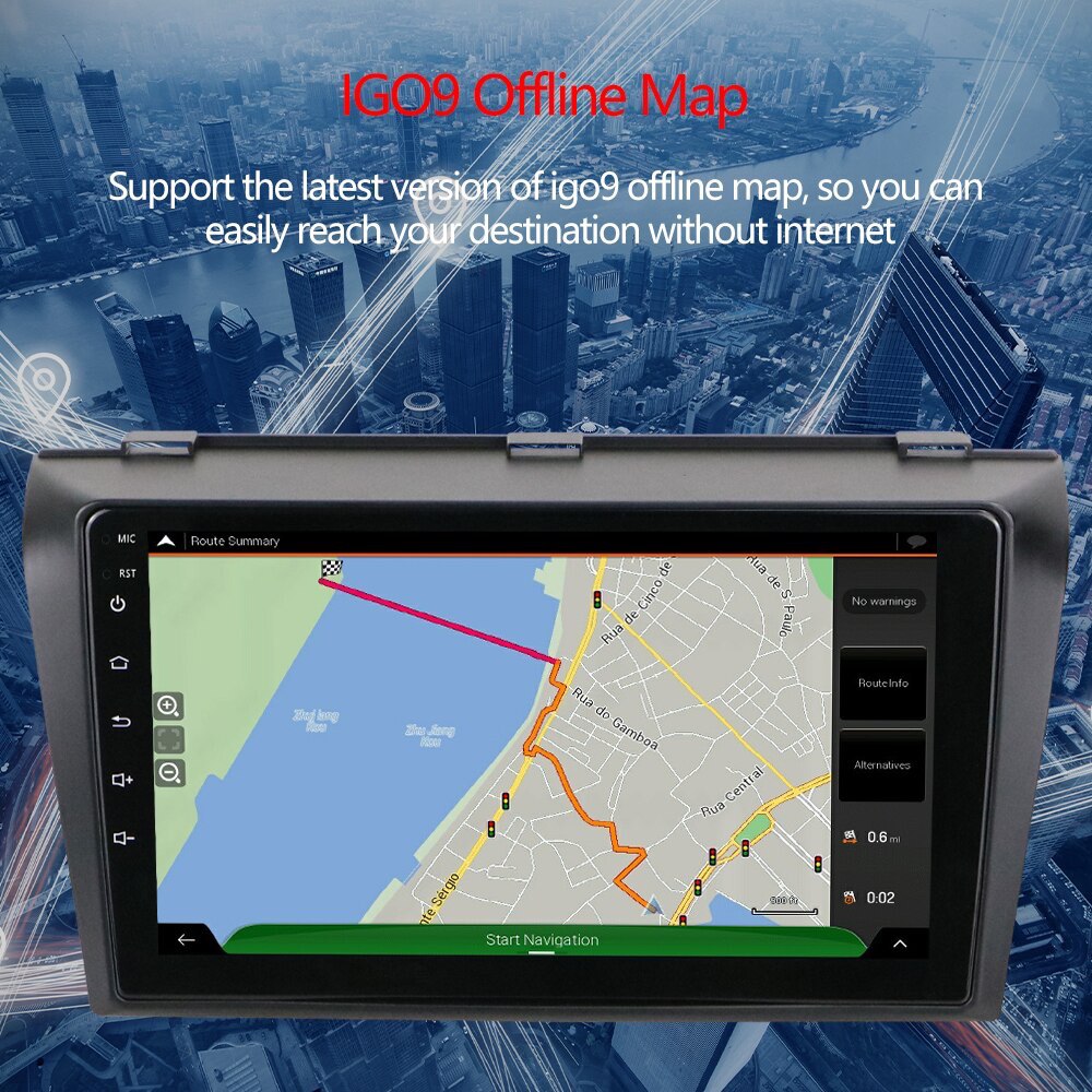 Android Stereo For Mazda 3 BK with Apple CarPlay and Android Auto GPS NZ Maps Camera Stereo 1G 16G WIFI GPS Quad Core 2 din for Mazda Axela 2004-2009