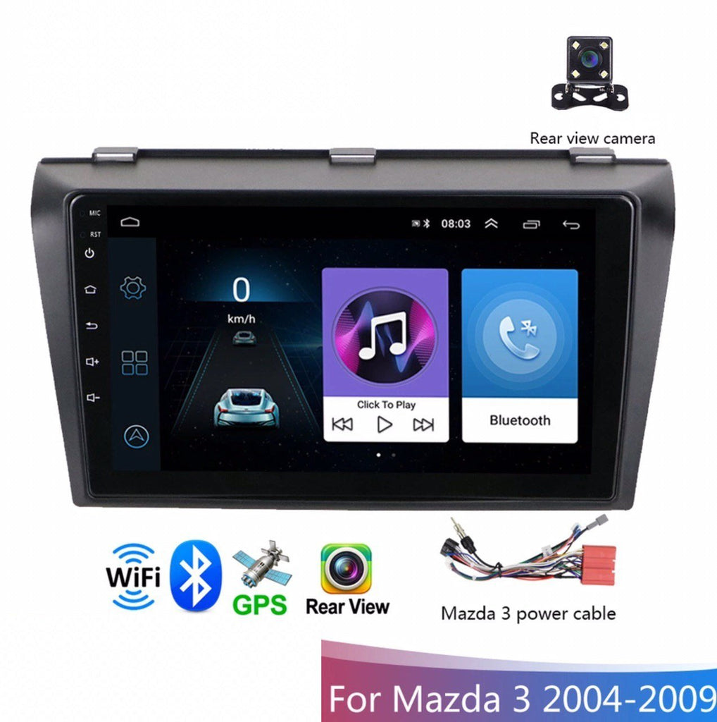 Mazda 3 Android Car GPS Stereo 1G 16G WIFI Free MAP Quad Core 2 din Multimedia for Mazda 3 2004-2009 Mazda 3 Head Unit Replacement Android Stereo For Mazda 3 BK with Apple CarPlay and Android Auto GPS NZ Maps Camera Stereo 1G 16G WIFI GPS Quad Core 2 din for Mazda Axela 2004-2009
