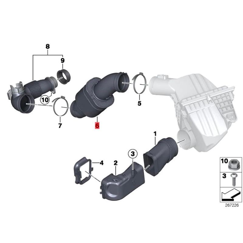 13717605638 Turbo Charger Pipe Air Intake Hose Radiator Hose Free Shipping For BMW E84 E89 F10 F11 F25 F30 F34 F20 F32 F33 F26