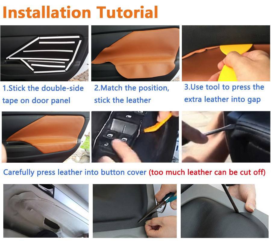 Door Cards Black Leather Upgrade Kit Full Set Front and Rear For VW Golf 5 MK5 Jetta 2005 - 2009