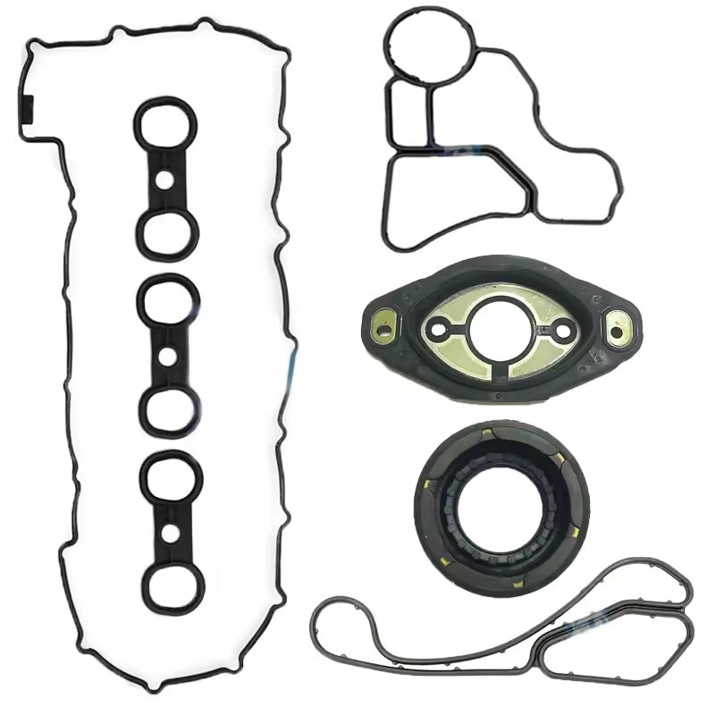 To -
4000793059619 + P0899S
Engine Gasket Repair Kit 5Pcs Set For BMW OEM NO.: 11127582245 11127552280 11127559699 11127528242 11428637820 11428637821 Valve Cover and Oil Filter Housing gaskets