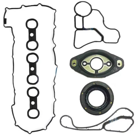 To -
4000793059619 + P0899S
Engine Gasket Repair Kit 5Pcs Set For BMW OEM NO.: 11127582245 11127552280 11127559699 11127528242 11428637820 11428637821 Valve Cover and Oil Filter Housing gaskets