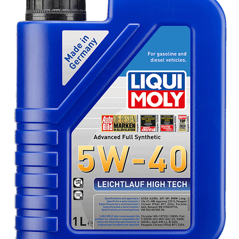 LIQUI MOLY Leichtlauf High Tech 5W-40 1L Bottle For VW Golf GTI MK5 MK6, 6R Audi A3 A4 S3 2.0T FSI TFSI Engine Oil
SKU 2327
