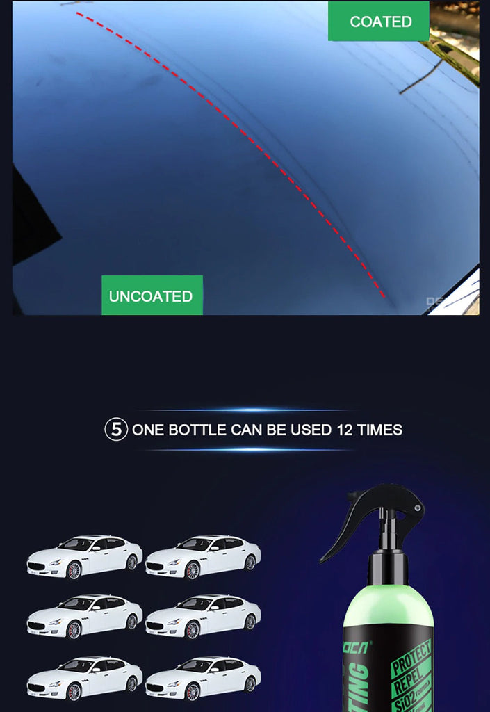 250ml 9H Ceramic Car Coating Wax Nano Spray Top Coat Wax Polish Polymer Paint Wax Sealant Polishing Liquid Wax