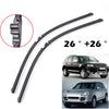 26"26" For Porsche Cayenne 2003 2004 2005 2006 For VW Touareg Windshield Wiper Blades Bracketless Windscreen Left Hand Drive