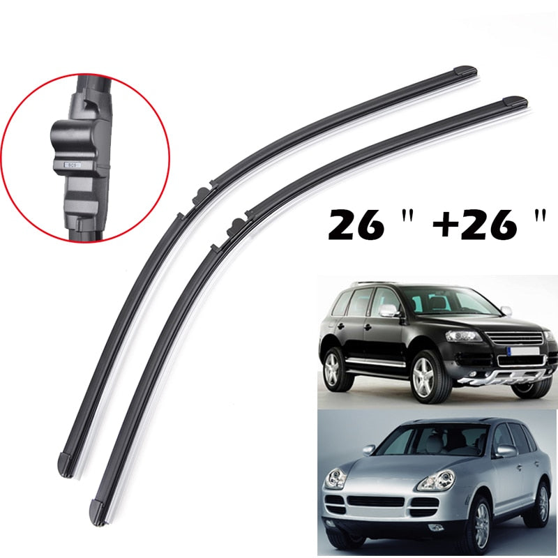 26"26" For Porsche Cayenne 2003 2004 2005 2006 For VW Touareg Windshield Wiper Blades Bracketless Windscreen Left Hand Drive
