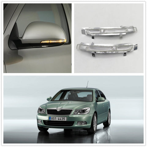 LEFT Side LED Mirror Light For Skoda Octavia A5 A6 2009 2010 2011 2012 2013 Car Rear Mirror LED Turn Signal Indicator Light Lamp