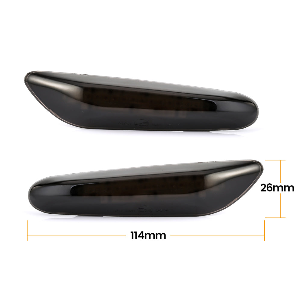 Dynamic Smoked LED Side Indicator Turn Signal Lights For BMW E90 E91 E92 E93 E60 E87 E82 E46