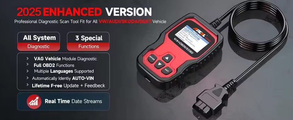 OBD2 Scanner Car Diagnostic Tool For VAG VW Audi Skoda Oil Service Reset EPB Brake TP Check Clear DTC ABS SRS Volkswagen (CC, EOS, Golf, GTI, Jetta, Passat, Phaeton, Polo, Rabbit, Sharan, Tiguan, Touran, Touareg