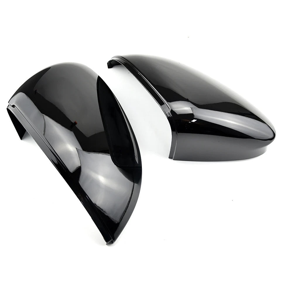 Black Mirror Covers Caps For VW Golf 8 MK8 2020+ Rear View Mirror Cases with holes for lane assist