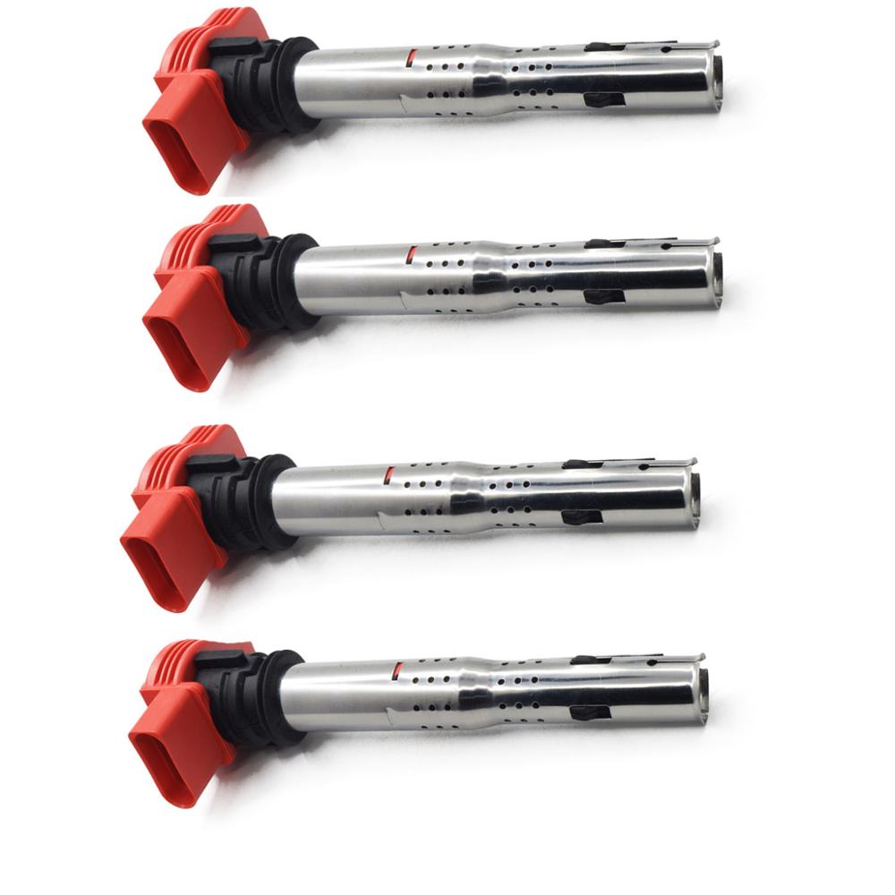 **SPECIAL** 4Pcs Red R8 Ignition Coils Suit For Audi R8 A3 A4 A5 A6 A7 A8 TT Q3 Q5 For VW Golf MK5 MK6 GTI R Jetta Passat Tiguan CC Tiguan
