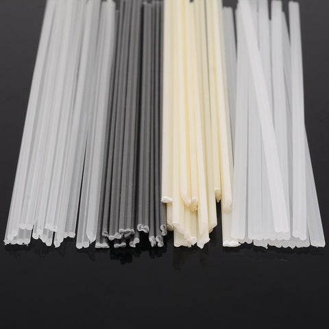 50pcs Plastic Welding Rods Bumper Repair ABS/PP/PVC/PE Welding Sticks Welding Soldering Supplies Grey White Black Beige Color