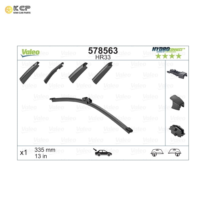 VALEO 578563 - 
 Rear Wiper Blade For VW Golf MK5 GTI R32 GT TSI, Touareg, Tiguan, Passat 8 Variant, Polo, Audi A3 8V1 09.12-, A3 8VA 02.13+