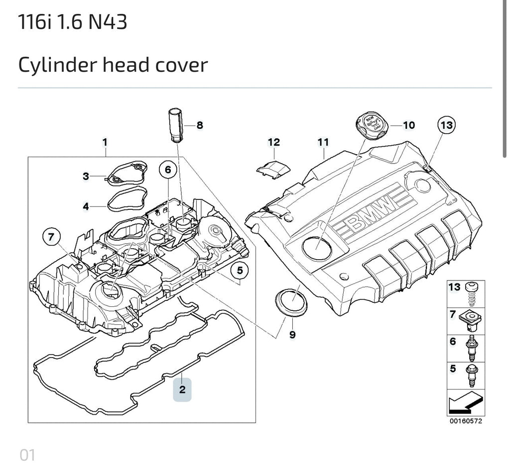 CORTECO 440416P - Gasket, cylinder head cover For BMW 11127555738