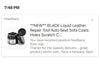 **NEW** BLACK Liquid Leather Repair Tool Auto Seat Sofa Coats Holes Scratch Cracks Restoration For Car, Sofa, Shoe