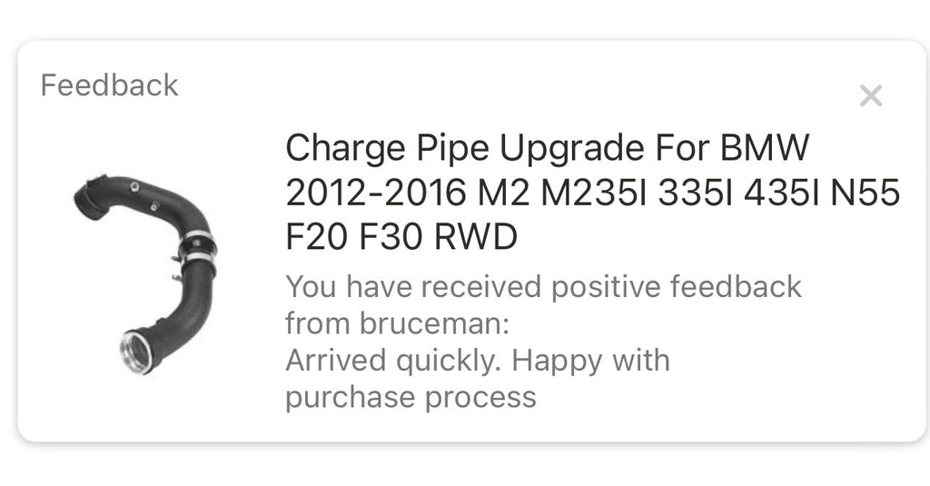 BMW 13717604033 
Charge Pipe Upgrade For BMW 2012-2016 M2 M235I 335I 435I N55 F20 F30 RWD YX03118
