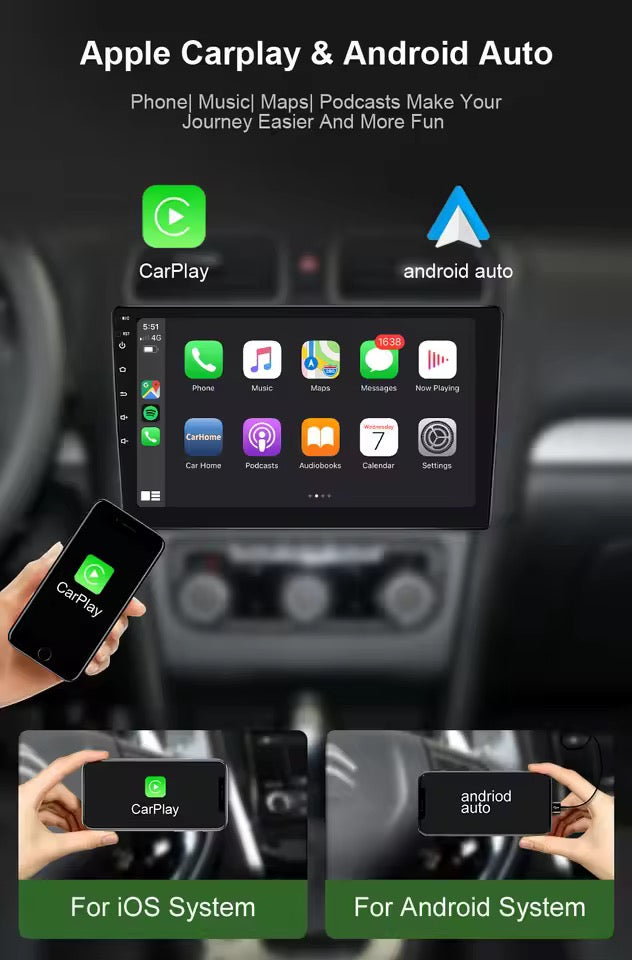 9” Car Stereo 4+64G For TOYOTA HILUX 2015 - 2023 Supports Apple CarPlay Android Auto GPS NZ Map Android 12 Radio BT Hands Free Calls