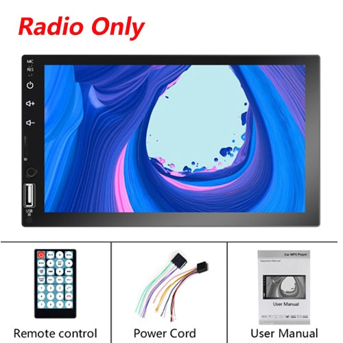 Car Stereo with Apple CarPlay / Android Auto Car Stereo Double DIN Head Unit, Bluetooth, 7" Touch Screen Radio CarPlay