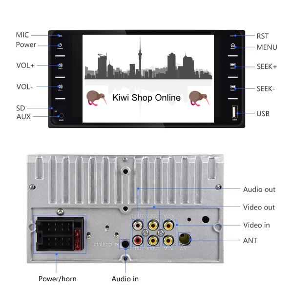 Toyota Size Car Stereo Head Unit + 8IR Rear View Camera, Bluetooth, Radio, Video Player