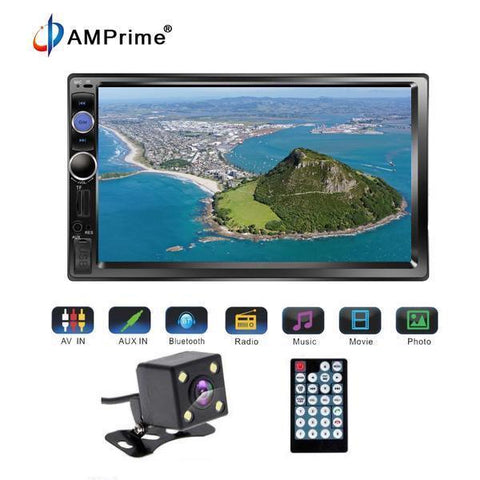 Car Stereo 2 DIN 7 inch Head Unit with Rear View Camera, Bluetooth