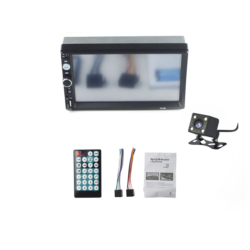 Car Stereo Double DIN Head Unit with Rear View Camera, Bluetooth