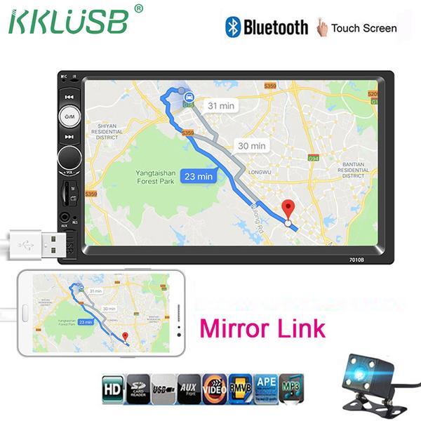 Car Stereo Double DIN Head Unit with Rear View Camera, Bluetooth