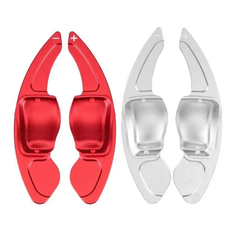 Silver 2 Red 1 Aluminium Paddle Shift Extensions Set For VW Golf 5 MK5 Golf 6 MK6 GTI R20 R36 Tiguan
