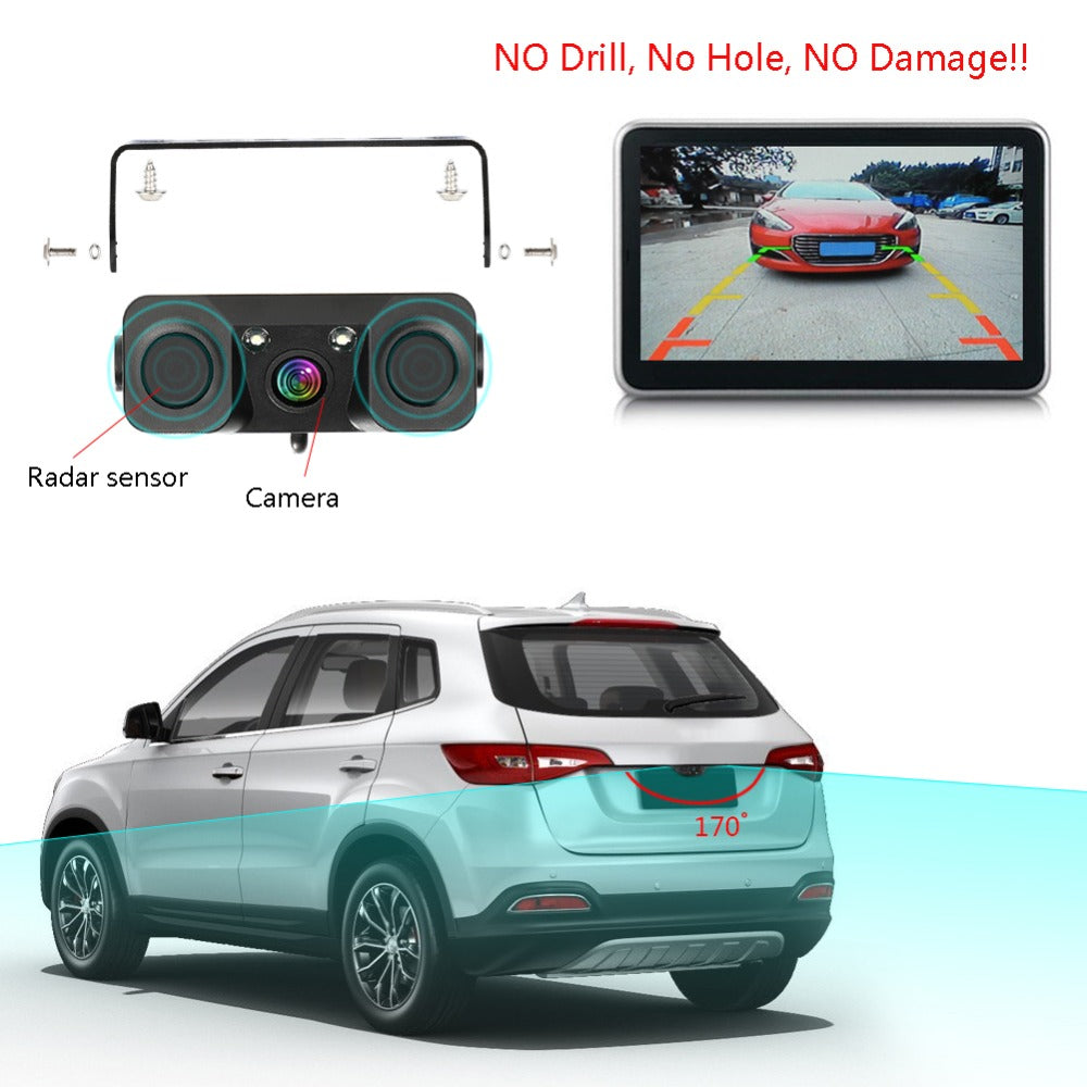 Rear View Camera Universal Backup Parking Camera Night Vision Waterproof 170 Wide Angle HD Color image